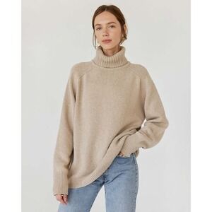 The Knotty Ones Womens Rudenja Recycled Wool Minimalist Turtleneck Sweater OS